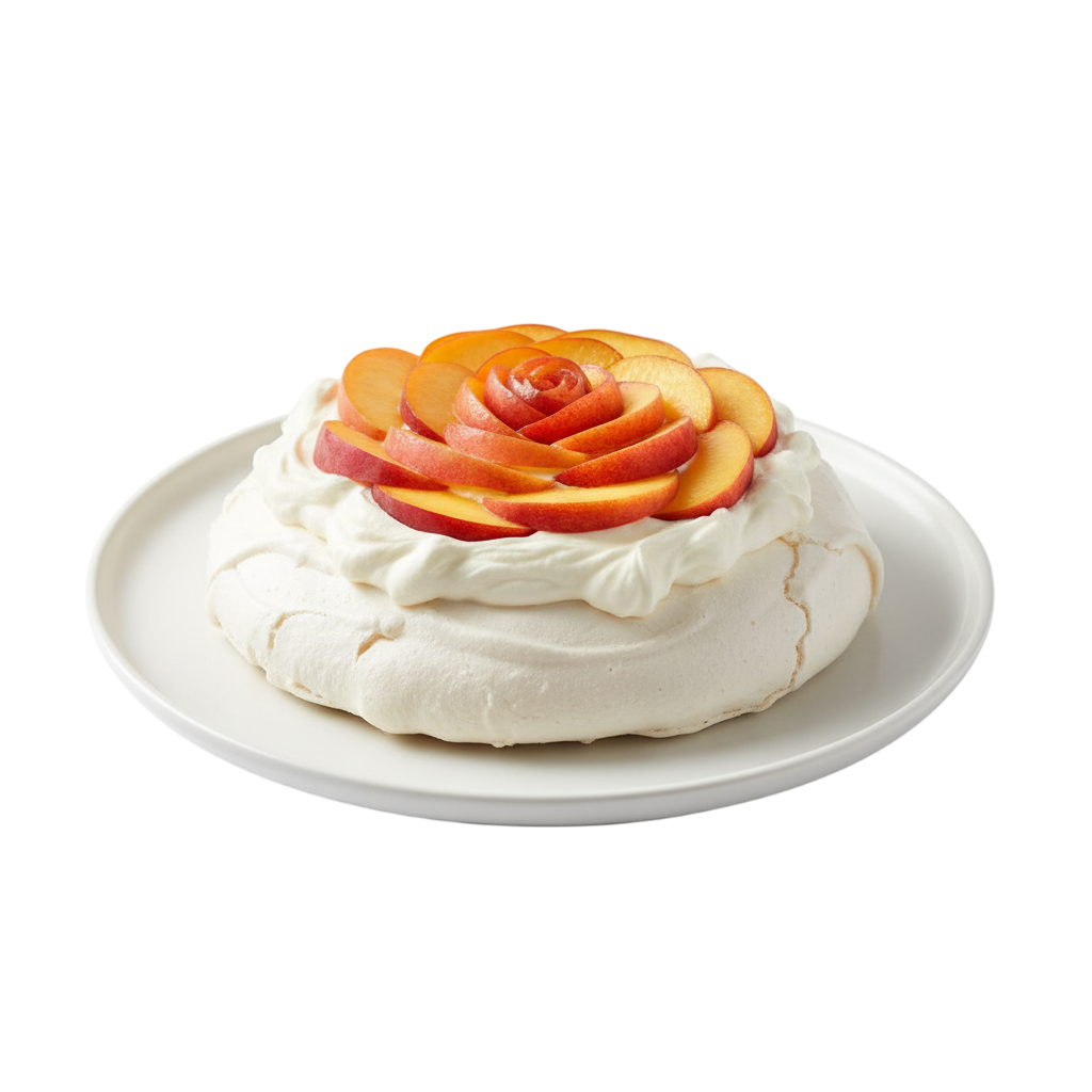 Pavlova de Melocotones